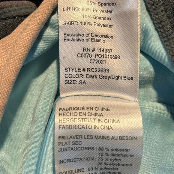 Revolution Dance Costume Tute Sequins Body suit Tulle Greyish Light Blue - Picture 8 of 8